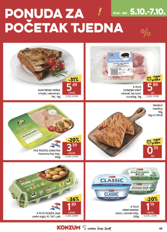 Konzum akcija za početak tjedna