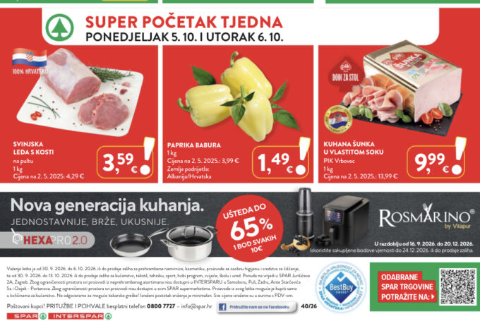 Spar i Interspar akcija za početak tjedna