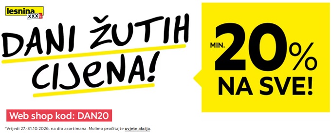 Lesnina akcija Dani žutih cijena